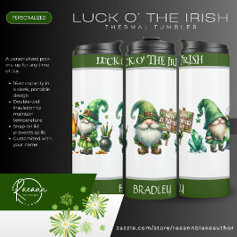 Personalized Luck O' the Irish Thermal Tumbler Thermosbeker