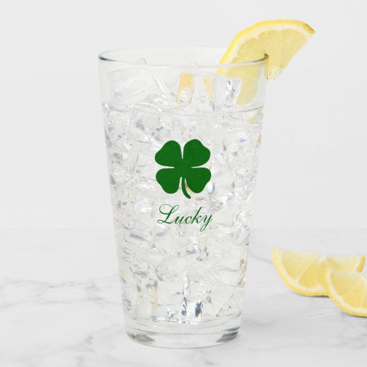 Personalized Lucky Clover Glas (Achterkant ijs)