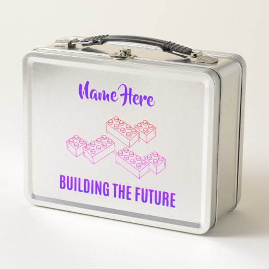 Personalized Lunchkins Building Bricks Lunch Box (Voorkant)