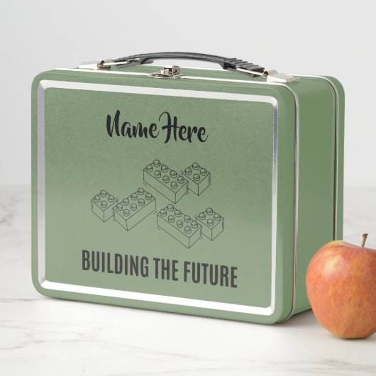 Personalized Lunchkins Building Bricks Lunch Box (En situation)