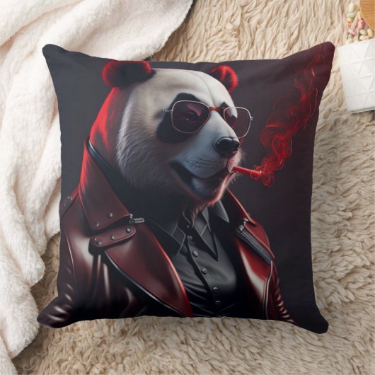 personalized luxury panda smoking pillow for your kussen (Deken)