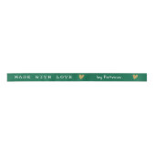 Personalized Made With Love Green And Gold Heart Lint (Voorkant)