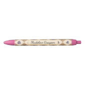 Personalized Magic Academy Wizard School Gold Zwarte Inkt Pen (Voorkant)