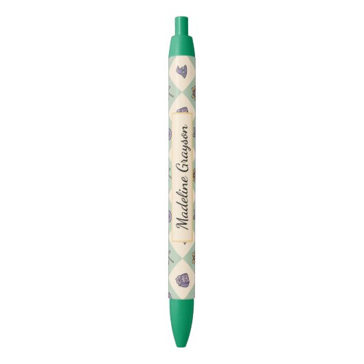Personalized Magic Academy Wizard School Green Zwarte Inkt Pen (Voorkant Verticaal)