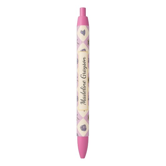 Personalized Magic Academy Wizard School Pink Zwarte Inkt Pen (Voorkant Verticaal)