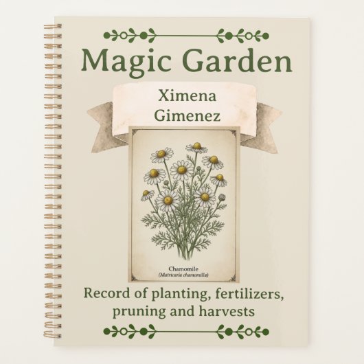 Personalized Magic Garden Journal - Chamomile (Devant)