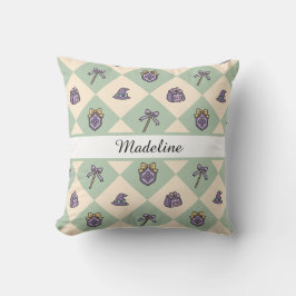 Personalized Magical Girl Name Green Witch Wizard Kussen