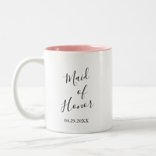 Personalized Maid of Honor Tweekleurige Koffiemok (Links)