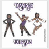 Personalized Majorette / 3- Style Sheer Black #1 Sticker (Vel)
