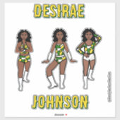 Personalized Majorette /Green Yellow Camo #1 Sticker (Vel)