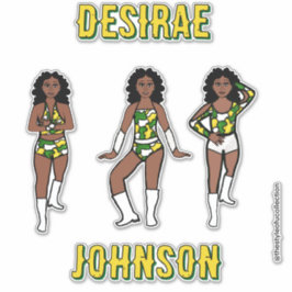 Personalized Majorette /Green Yellow Camo #1 Sticker