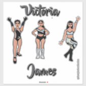 Personalized Majorette Silver Black Twist #2 Sticker (Vel)