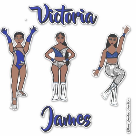 Personalized Majorette Silver Blue Twist #1 Sticker (Voorkant)