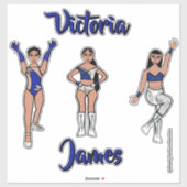 Personalized Majorette Silver Blue Twist #2 Sticker (Vel)