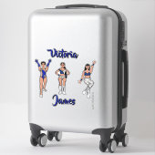 Personalized Majorette Silver Blue Twist #2 Sticker (Koffer)