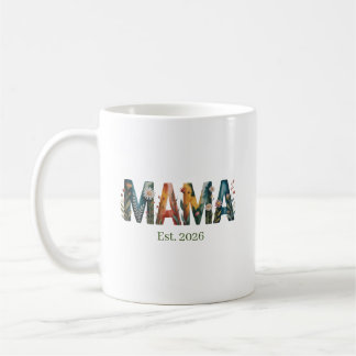 Personalized Mama Est Year Floral Mother Gift Koffiemok