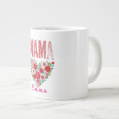 Personalized Mama Heart Floral Custom Gift Extra Grote Beker (Voorkant rechts)