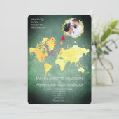 Personalized Map of Love Journey Wedding Kaart (Staand voorkant)
