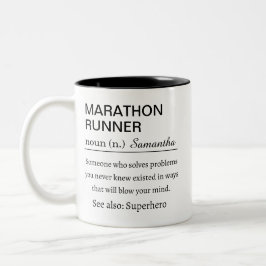 Personalized Marathon Runner Definition Tweekleurige Koffiemok
