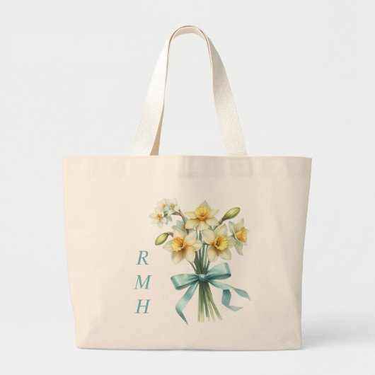 Personalized March Daffodil Tote Bag (Voorkant)