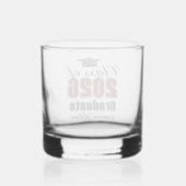 Personalized Maroon Black Class of 2026 Graduation Whisky Glas (Achterkant)