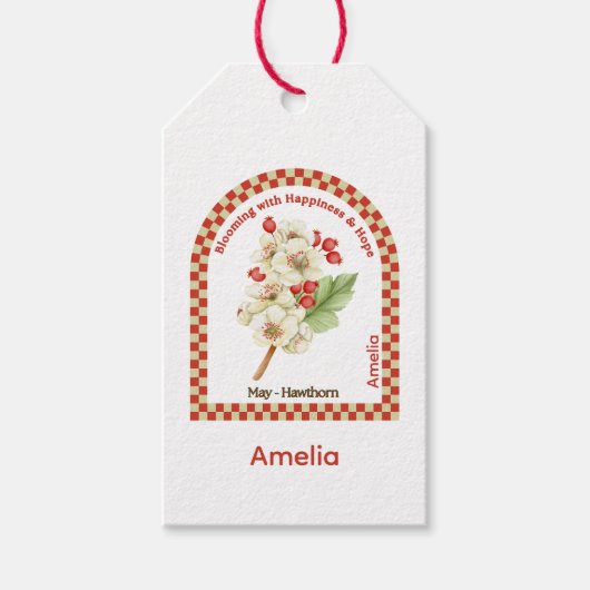 Personalized May Birth Flower  Cadeaulabel (Voorkant)