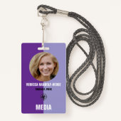 Personalized Media ID Badge / Photo, Name & Title (Voorkant met draagriem)