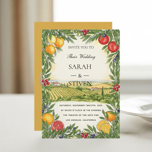 Personalized Mediterranean Wedding Invitation