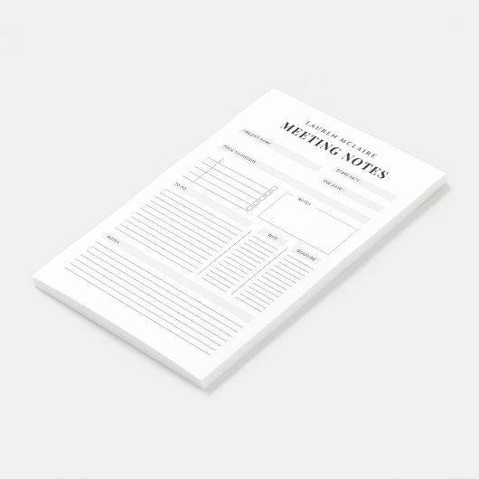 Personalized Meeting Notes Post-It® Notes (Incliné)