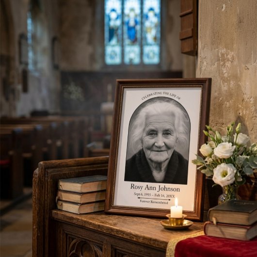 Personalized Memorial Funeral Photo Poster