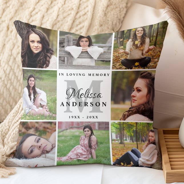 Personalized Memorial Keepsake Photo Collage Kussen (Creator heeft geüpload)
