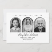 Personalized memorial photos invitation (Devant)