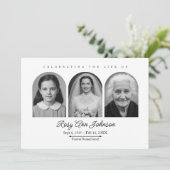 Personalized memorial photos invitation (Debout devant)