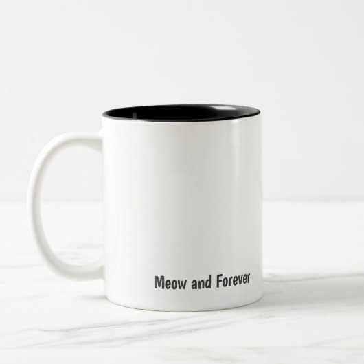 Personalized "Meow and Forever" Cat Lover's Coffee Tweekleurige Koffiemok (Links)