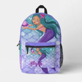 Personalized Mermaid Lilac Bedrukte Rugzak