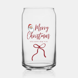 Personalized Merry Christmas Can Glass - Holiday D Blikvorm Glas