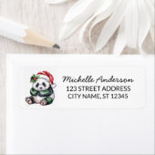 Personalized Merry Christmas Cute Panda Bear Etiket (Insitu)