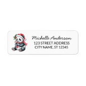 Personalized Merry Christmas Cute Panda Bear Etiket (Voorkant)