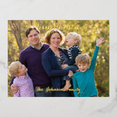 Personalized Merry Christmas Family Photo Holiday Folie Uitnodiging Briefkaart (Voorkant)