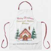 Personalized Merry Christmas Grandma Apron Schort (Voorkant)