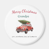 Personalized Merry Christmas Grandpa Magnet Magneet (Voorkant)