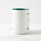 Personalized Merry Christmas Greenery Mok (Midden)