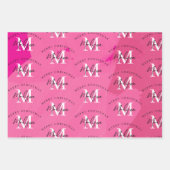 Personalized Merry Christmas Pink Paint Monogram Inpakpapier Vel (Voorkant 3)