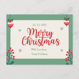 Personalized Merry Christmas Postcard Briefkaart