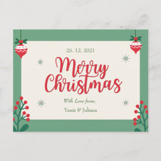 Personalized Merry Christmas Postcard Briefkaart