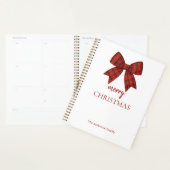 Personalized Merry Christmas | Red Plaid Bow (Devant avec enveloppe)