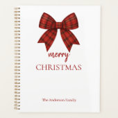 Personalized Merry Christmas | Red Plaid Bow (Devant)