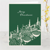 Personalized Merry Christmas Table Minimal Design  Kaart (Gele Bloem)