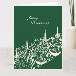 Personalized Merry Christmas Table Minimal Design  Kaart