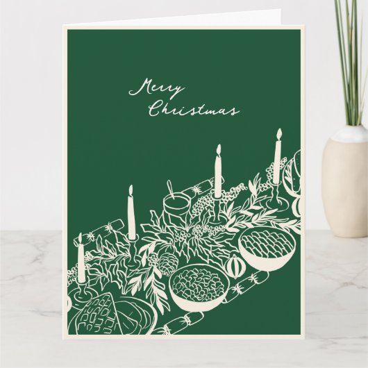 Personalized Merry Christmas Table Minimal Design  Kaart (Voorkant)